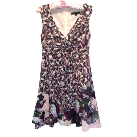 Nanette Lepore Dress Designer Cocktail V-neck Wrap Purple Pink Women’s Size 2 - Picture 3 of 15